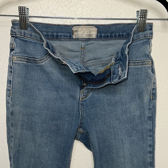 Free People Blue Denim High Rise Long and Lean Jean Skinny Jegging Size 26 Short - Picture 6 of 11